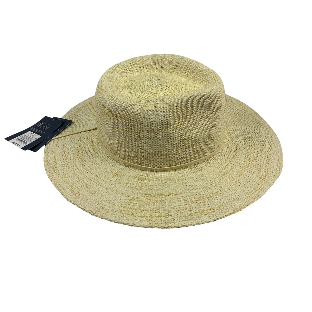 Universal Thread Straw Fedora Hat Wide Brim Sun Hat Natural Beige Adjustable S M